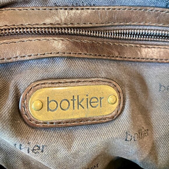 BOTKIER VINTAGE BOMBAY BURGUNDY/BROWN GOLD STUDDED TALL LEATHER HANDBAG - Picture 10 of 12